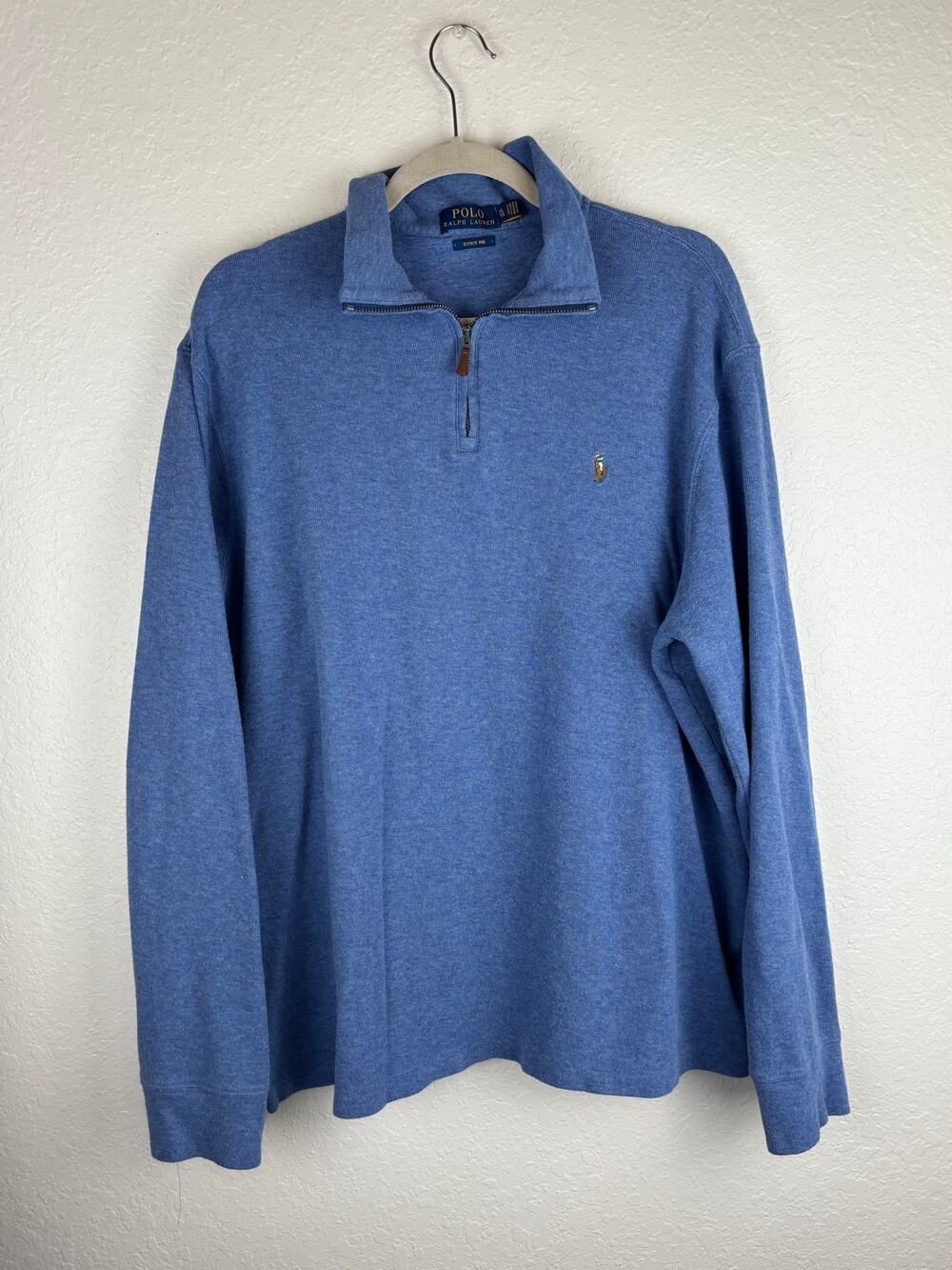 Polo Ralph Lauren Estate Rib Quarter Zip Pullover Blue Men’s Medium